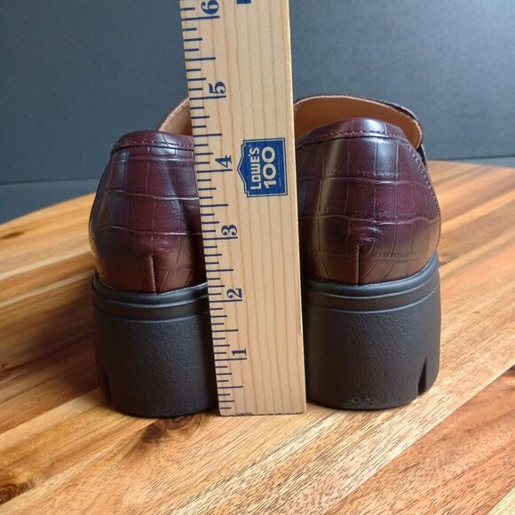 Corkys Burgundy Croc-Embossed Loafers - Picture 10 of 13